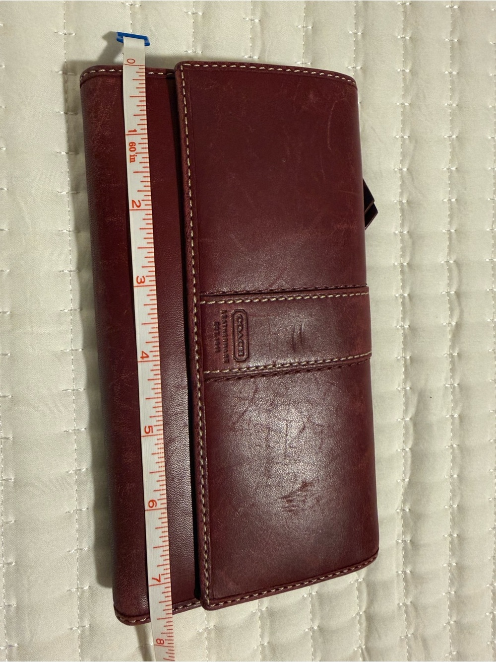 Vintage Coach Wine Leather Bifold Wallet